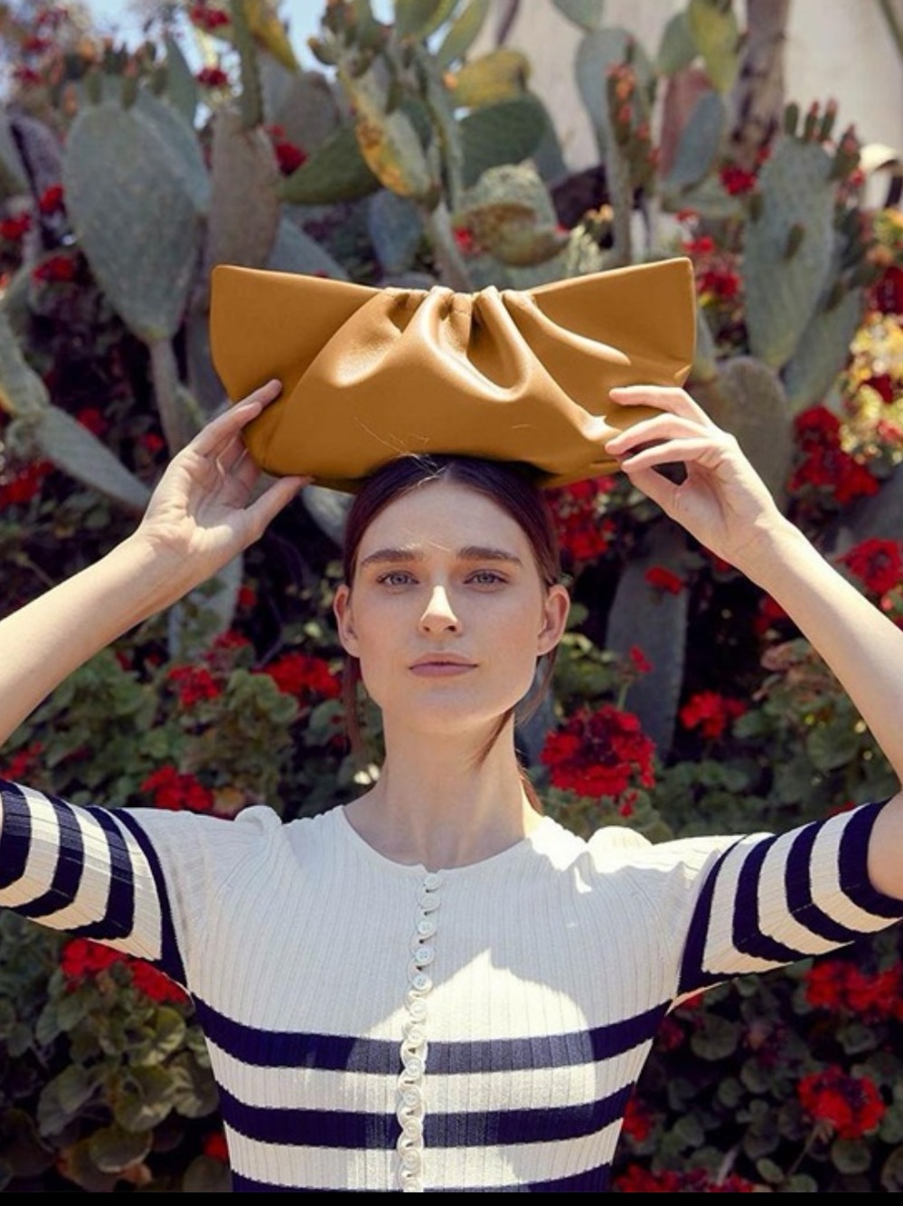 SENREVE Cornetti Saddle Cactus Leather Clutch Bag